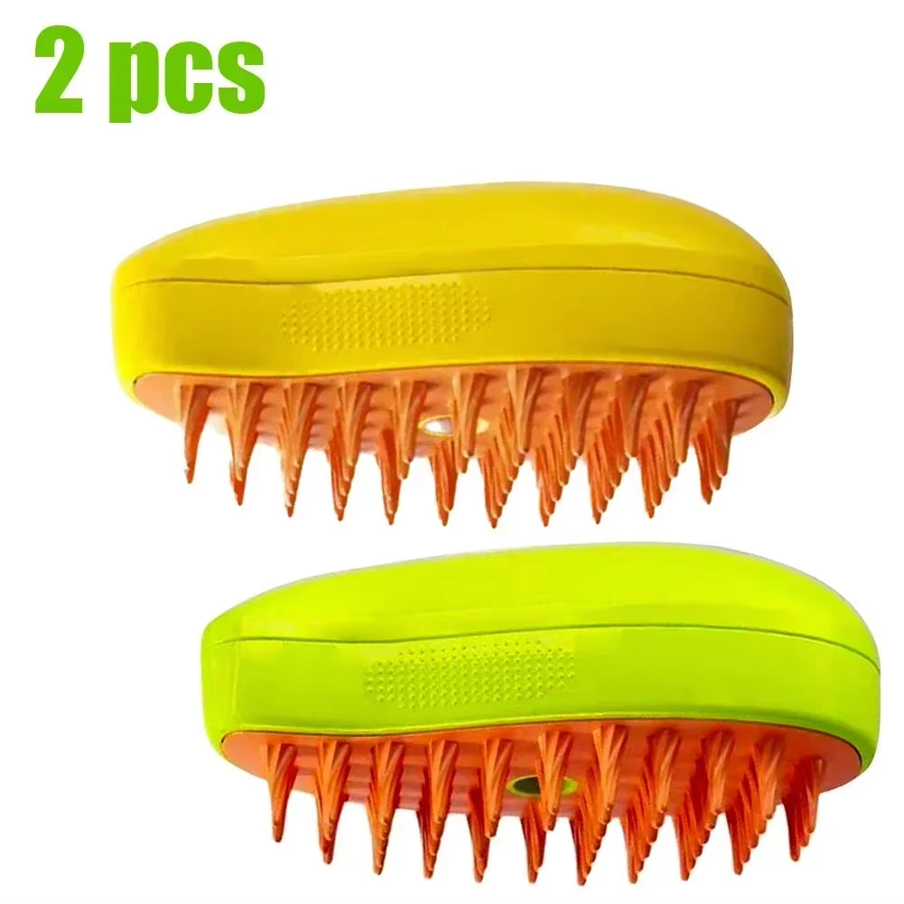 3-in-1 Steam Pet Grooming Brush – Detangling, Hair Removal & Soothing Massage Comb for Dogs & Cats