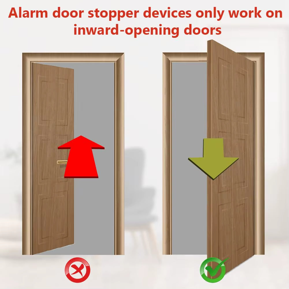 Portable Door Stop Alarm and Adjustable Non-Slip Door Jammer for Enhanced Personal Security in Hotels and Travel